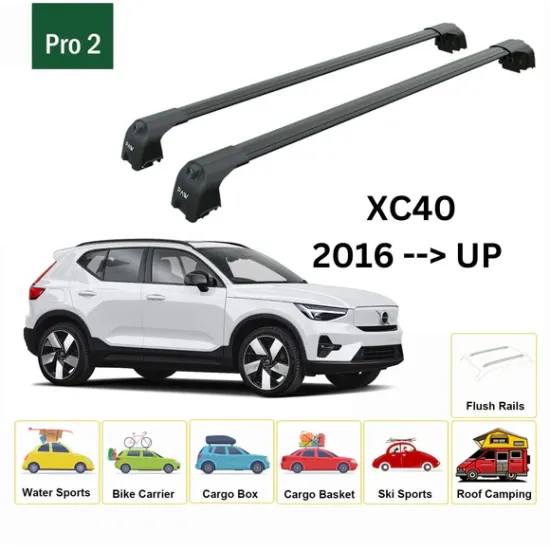 Багажник за Volvo XC40 5d (integrated railing) (2018-->) AERO BAR BLACK