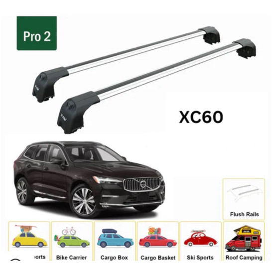 Багажник за Volvo XC60 5d (II - integrated railing) (2017-->) AERO BAR