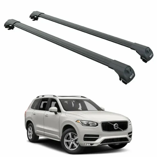 Багажник за Volvo XC90 5d (II - railing) (2015-->2025) AERO BAR BLACK