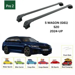 Багажник за BMW Serie 5 Touring / i5 Touring (G61 - integrated railing) (2024-->) AERO BAR BLACK
