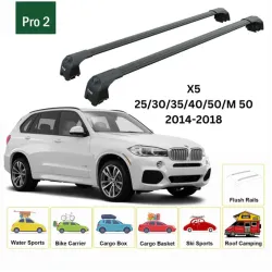 Багажник за BMW X5 5d (F15 - integrated railing) (2013-->2018) AERO BAR BLACK