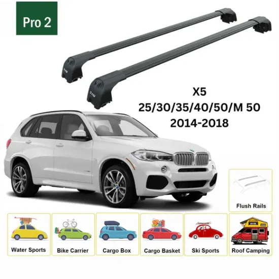 Багажник за BMW X5 5d (F15 - integrated railing) (2013-->2018) AERO BAR BLACK