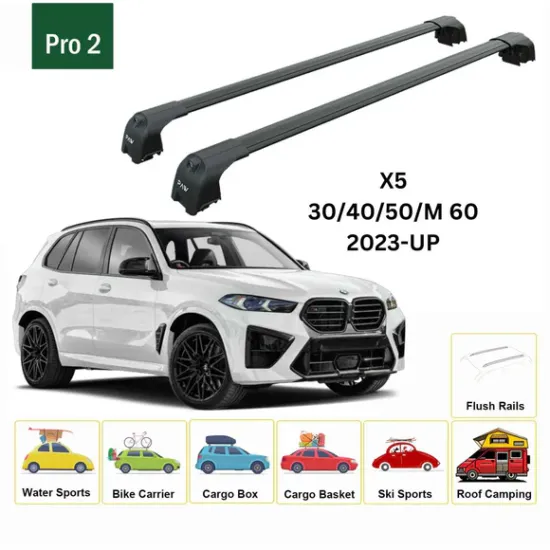 Багажник за BMW X5 5d (G05 - integrated railing) (2023-->) AERO BAR BLACK