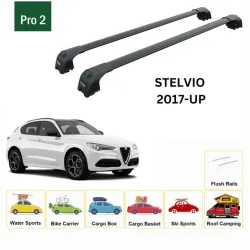 Багажник за ALFA ROMEO STELVIO 5d. SUV (Interated railing 2017->) AERO BAR BLACK