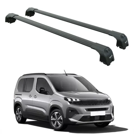 Багажник за Peugeot Rifter M/Standard - XL/Long (I - integrated railing) (2024-->) AERO BAR BLACK