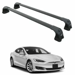 Багажник за TESLA MODEL S 5d. (fixpoint with glass roof) (2016-->2021) AERO BAR BLACK