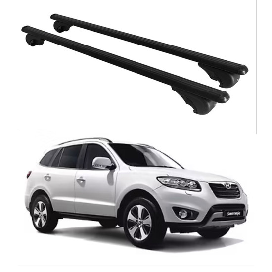 БАГАЖНИК за Hyundai Santa Fe 5d (II/CM - railing) (2011-->2013) ALU REILING BLACK