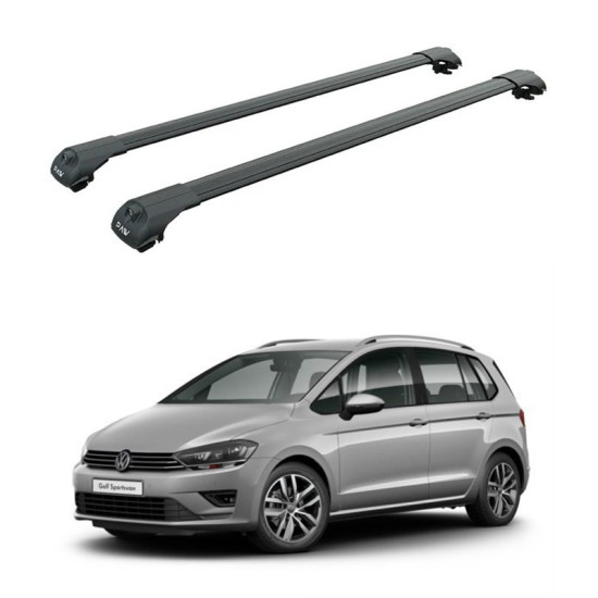 Багажник за Volkswagen Golf Sportsvan (VII - railing) (2014-->2020) AERO BAR BLACK