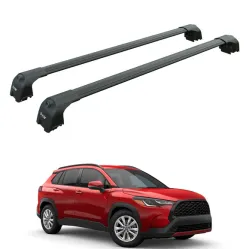 Багажник за Toyota Corolla Cross 5d (I/XG10 - integrated railing) (2022-->) AERO BAR BLACK
