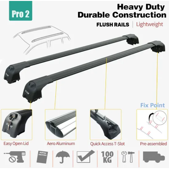 Багажник за Toyota RAV4 5d (V/XA50 - integrated railing) (2018-->) AERO BAR