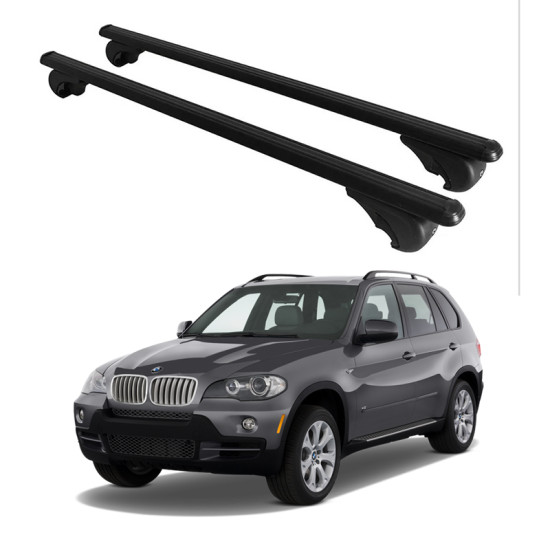 Багажник за BMW X5 5d (E70 - railing) (2007-->2013) ALU REILING BLACK