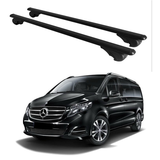 БАГАЖНИК ЗА Mercedes Clase V / EQV 5d MPV / Vito / Viano / (W447 - railing) (2014-->) ALU REILING BLACK