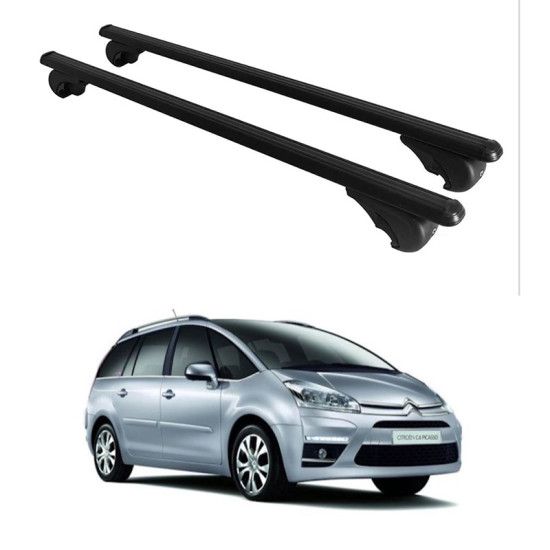БАГАЖНИК ЗА Citroën C4 Grand Picasso (I - railing) (2007-->2013) ALU REILING BLACK