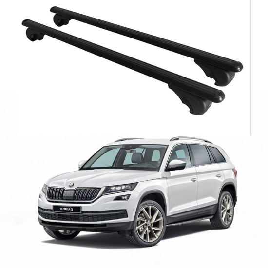 Багажник за Skoda Kodiaq 5d (railing) (2016-->2024) ALU REILING BLACK