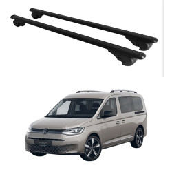 Багажник за Volkswagen Caddy (V - railing) (2020-->) ALU REILING BLACK