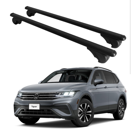 Багажник за Volkswagen Tiguan 5d (III - railing) (2024-->) ALU REILING BLACK