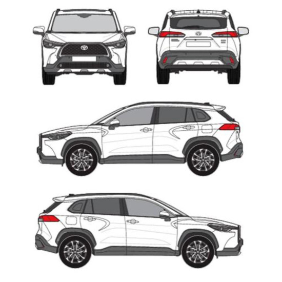 Багажник за Toyota Corolla Cross 5d (I/XG10 - integrated railing) (2022-->) AERO BAR BLACK