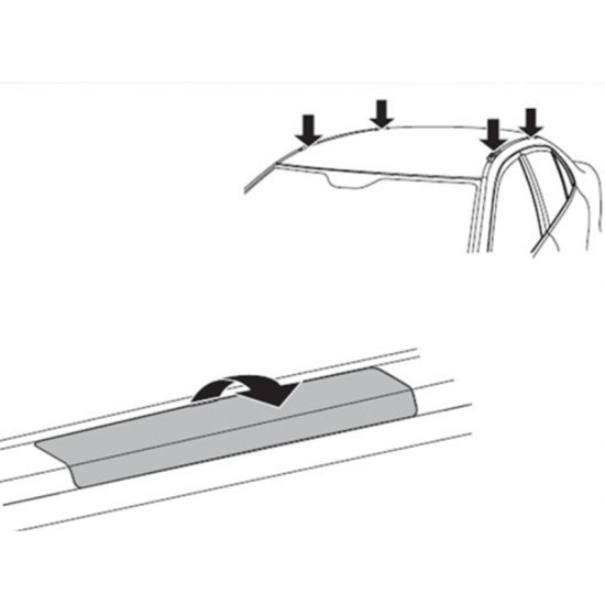 Багажник за Toyota RAV4 5d (V/XA50 - integrated railing) (2018-->) AERO BAR